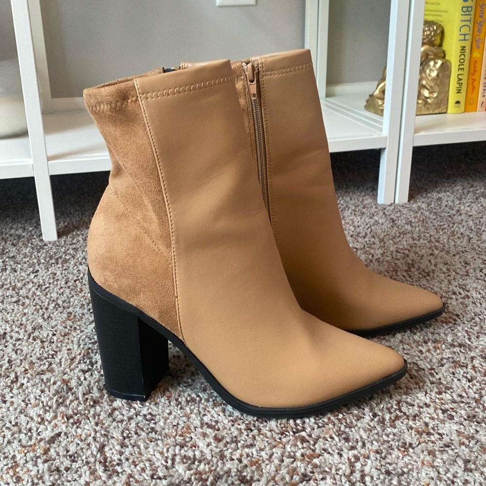 Suede and Leather Ankle Boots